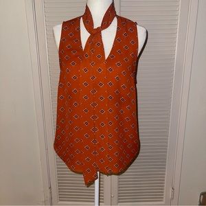 Sleeveless print blouse